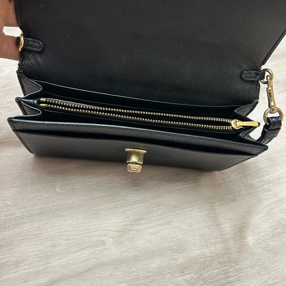 Black Wristlet Clutch with Gold Accent - Picture 3 of 10